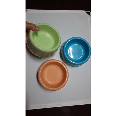 Chén ăn nhựa tròn cho thú cưng nhiều màu 12cm | Dụng cụ ăn uống chó mèo