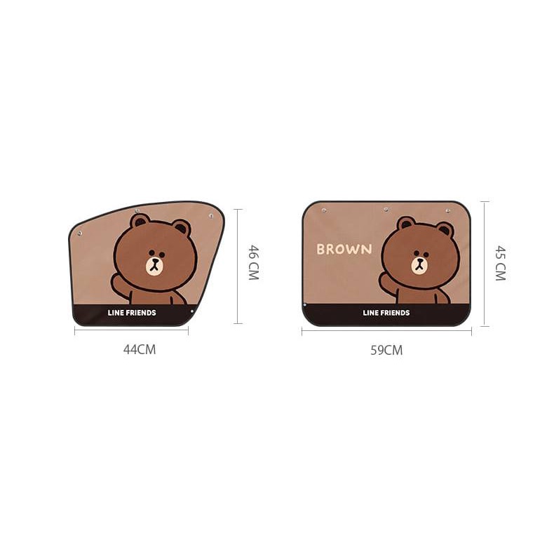 BỘ CHE NẮNG CÁCH NHIỆT HÌNH GẤU BROWN DỄ THƯƠNG HIỆU LINE FRIENDS