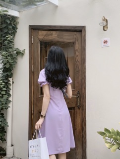 VÁY TÍM XOÈ RÚM NGỰC