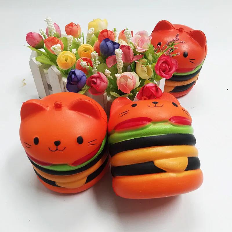 Bán bánh humberger mèo squishy nhiều màu