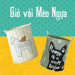 Giỏ vải đựng đồ dơ, sọt vải gấp gọn đa năng 35*40cm