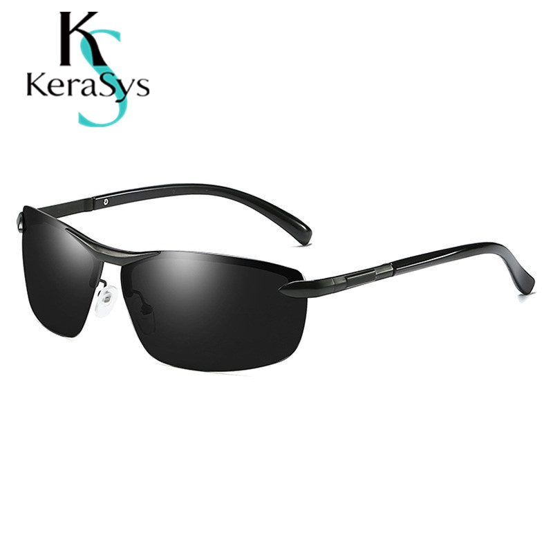 Kính mát phân cực KERASYS gọng kim loại thời trang cho nam