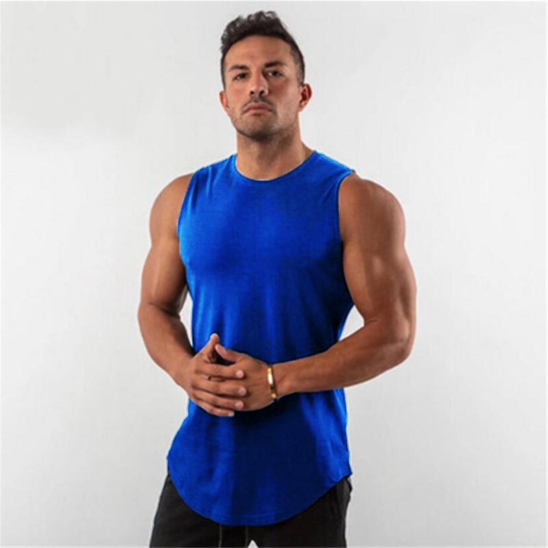 Mew Brand Fashion Workout Mesh Quick dry Tank Top Men Musculation Gym Clothing Bodybuilding Singlets Sleeveless Fitness Vest