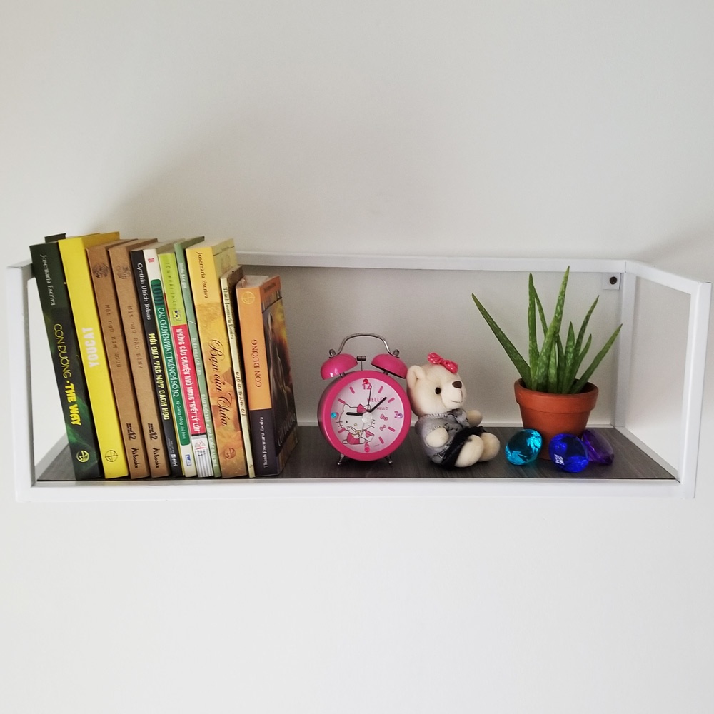 Kệ sắt hộp treo tường vuông đơn 60x20x20 decor nội thất tự lắp 2022