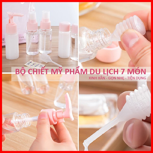 Bộ Chiết Mỹ Phẩm Du Lịch 7 Món Tiện Lợi