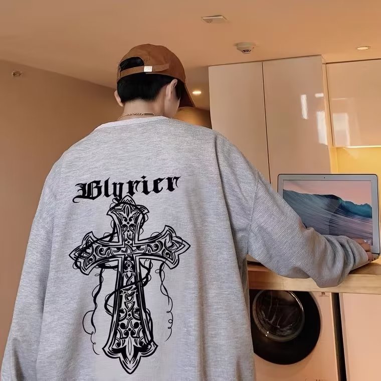 Áo Nỉ Nam Dài Tay Cổ Tròn Thời Trang Hàn