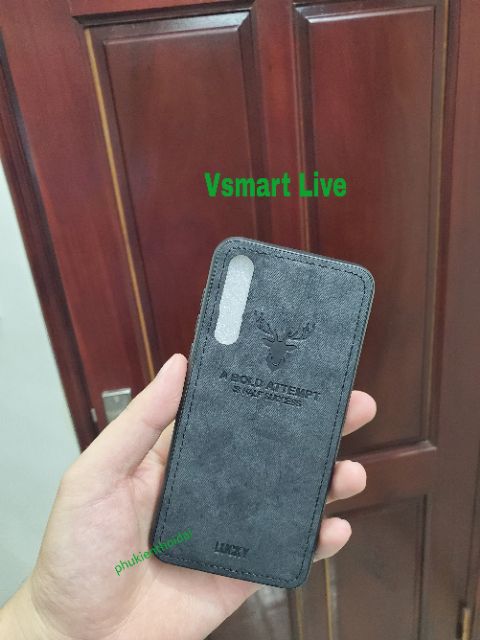 Ốp lưng Vsmart Live dẻo trong Vải đầu hươu cao cấp đã khoét camera