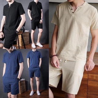 Quần Áo Đũi Nam Cổ Tàu cộc tay thể thao chất vải đũi thái loại 1 đẹp hàng hot trend