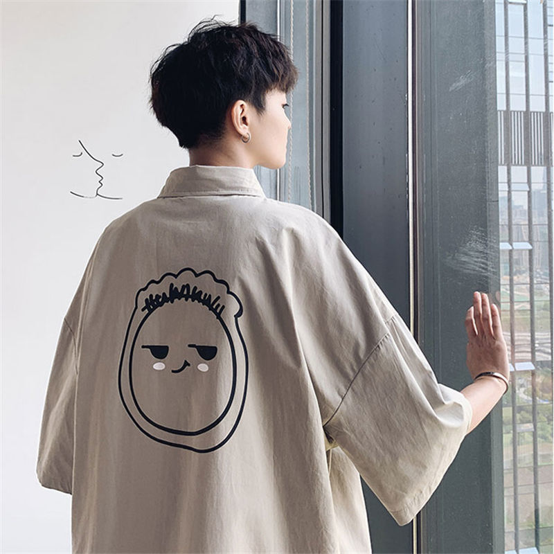 Áo Khoác Sơ Mi Tay Ngắn Dáng Rộng Thời Trang Mùa Hè Cho Nam | BigBuy360 - bigbuy360.vn