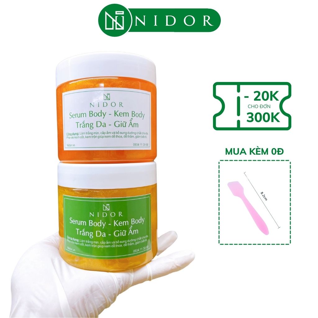 Serum Body Kích Trắng Khử Thâm 500ml - Tắm Trắng Khô - Whitening Body Serum
