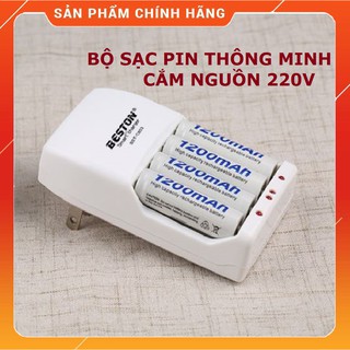 Bộ Sạc Pin AA, AAA Beston C803 Sạc pin thông minh Cắm trực tiếp nguồn điện 220V | Pin sạc Chính hãng dung lượng cao