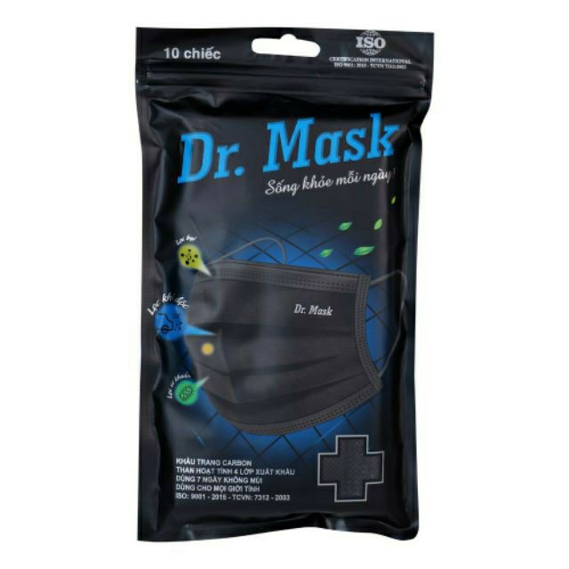 💓Khẩu trang y tế 4 lớp Dr Mask than hoạt tính  100%chính hãng .