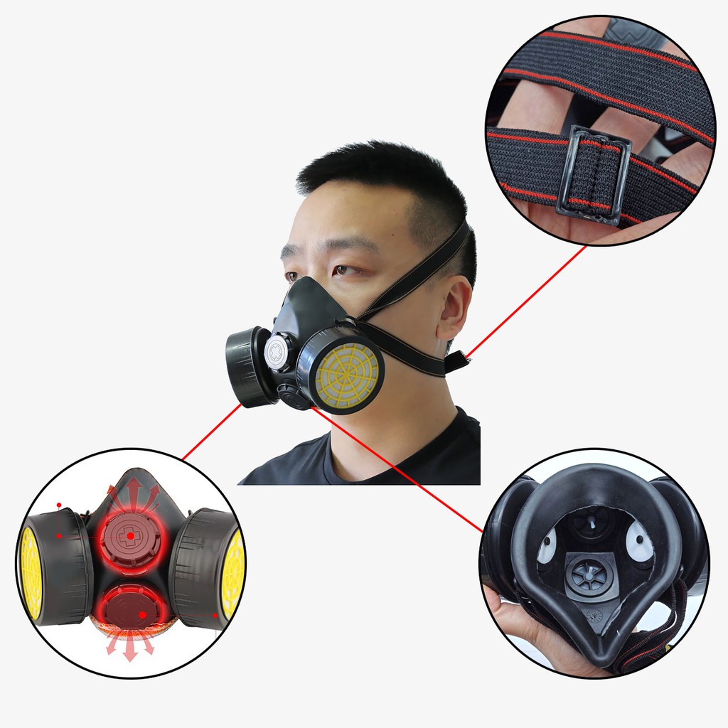 Mặt nạ chống bụi mịn và phòng khí độc công nghiệp than hoạt tính