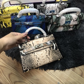 túi kelly mini vân da rắn sale