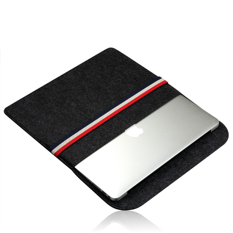 Túi Chống Sốc Cho Macbook Air, Macbook Pro Từ 11" - 15" Chất Liệu Vải Dạ Nỉ Cao Cấp, Sang Trọng - 2 Màu Ghi và Đen.
