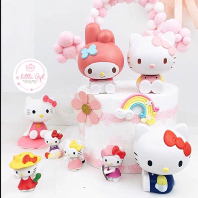 Que Cắm Trang Trí Bánh Sinh Nhật Hình Hello Kitty &amp; My Melody Dễ Thương