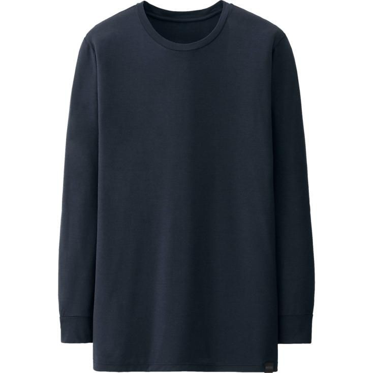 Áo giữ nhiệt Heattech Uniqlo Nhật Bản siêu ấm Extra Warm nam cổ tròn tím than