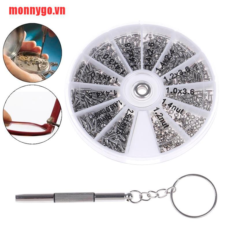 Bộ 1000 Ốc Vít Nhỏ + Tua Vít Sửa Chữa Mắt Kính Chuyên Dụng