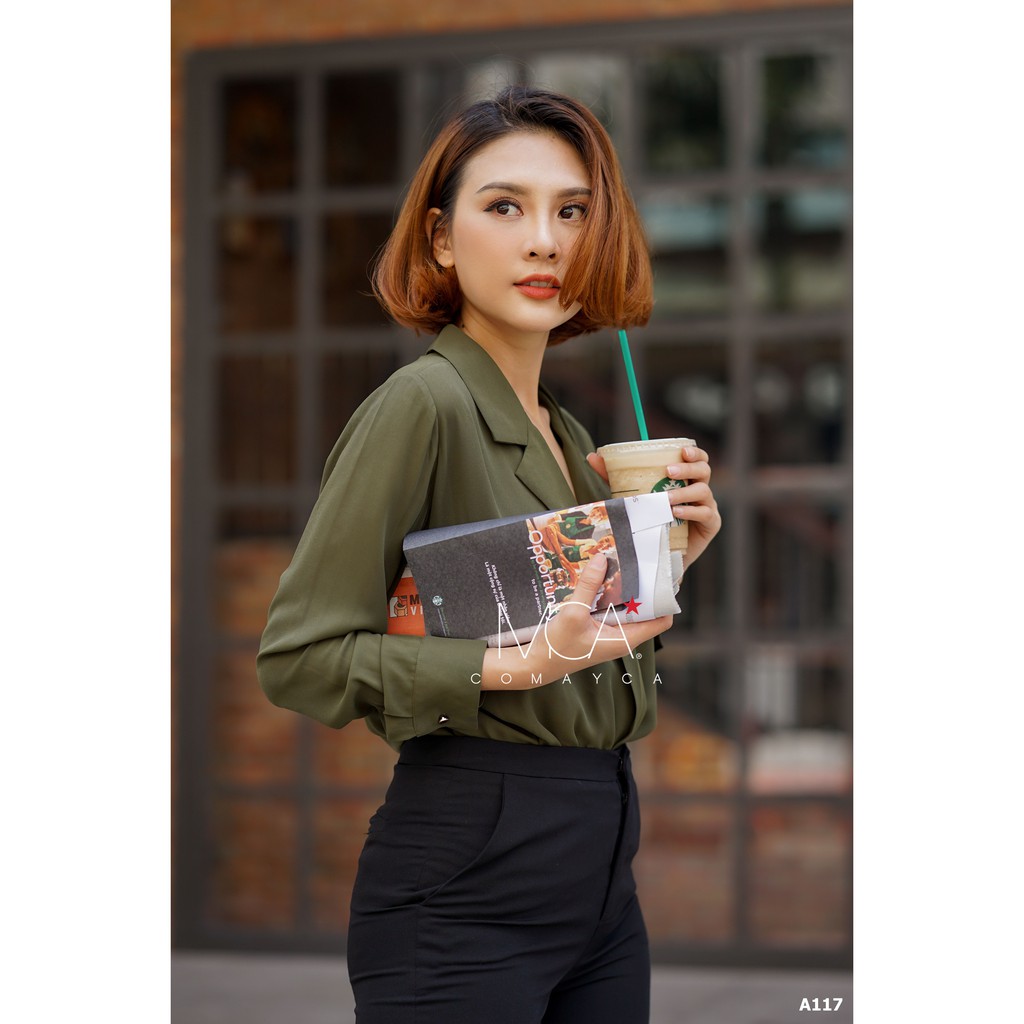 [CO MAYCA] Áo sơ mi nữ cổ vest A117