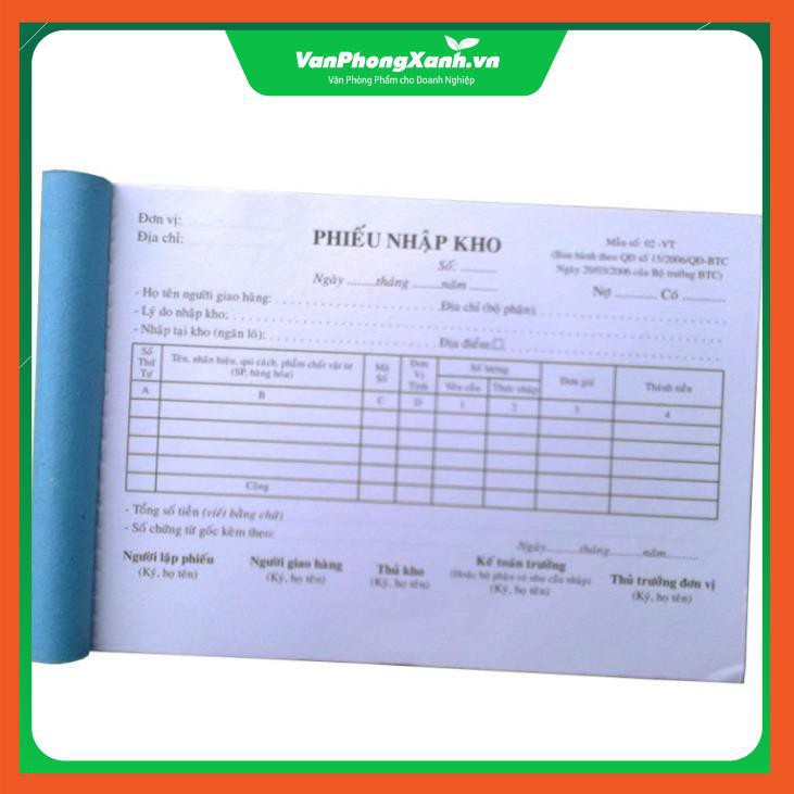 Phiếu thu-chi-nhập-xuất 2 liên 100 tờ