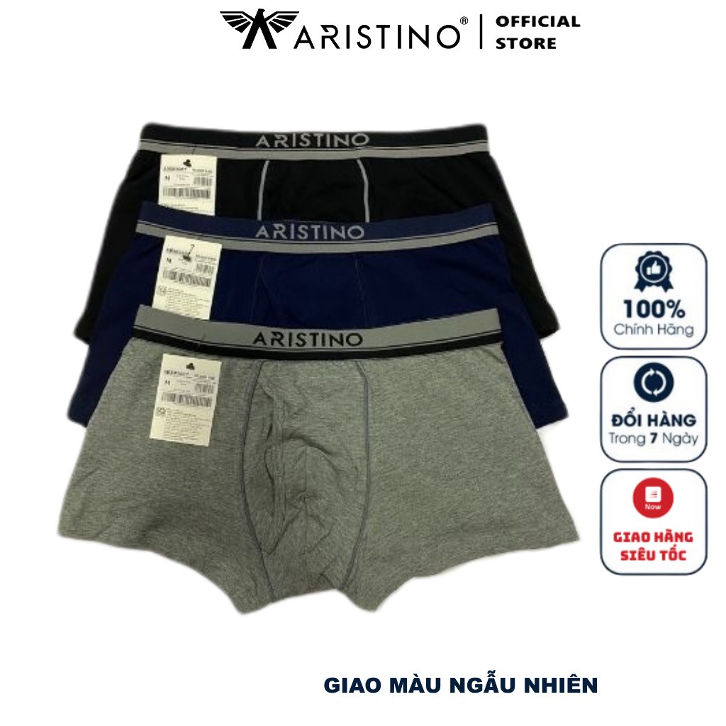 Quần Lót Nam Boxer Sịp Nam ARISTINO ABX03607 Quần Xì Đùi Chất Cotton Mềm Mại Co Giãn Thoải Mái Thoáng Mát Dễ Chịu