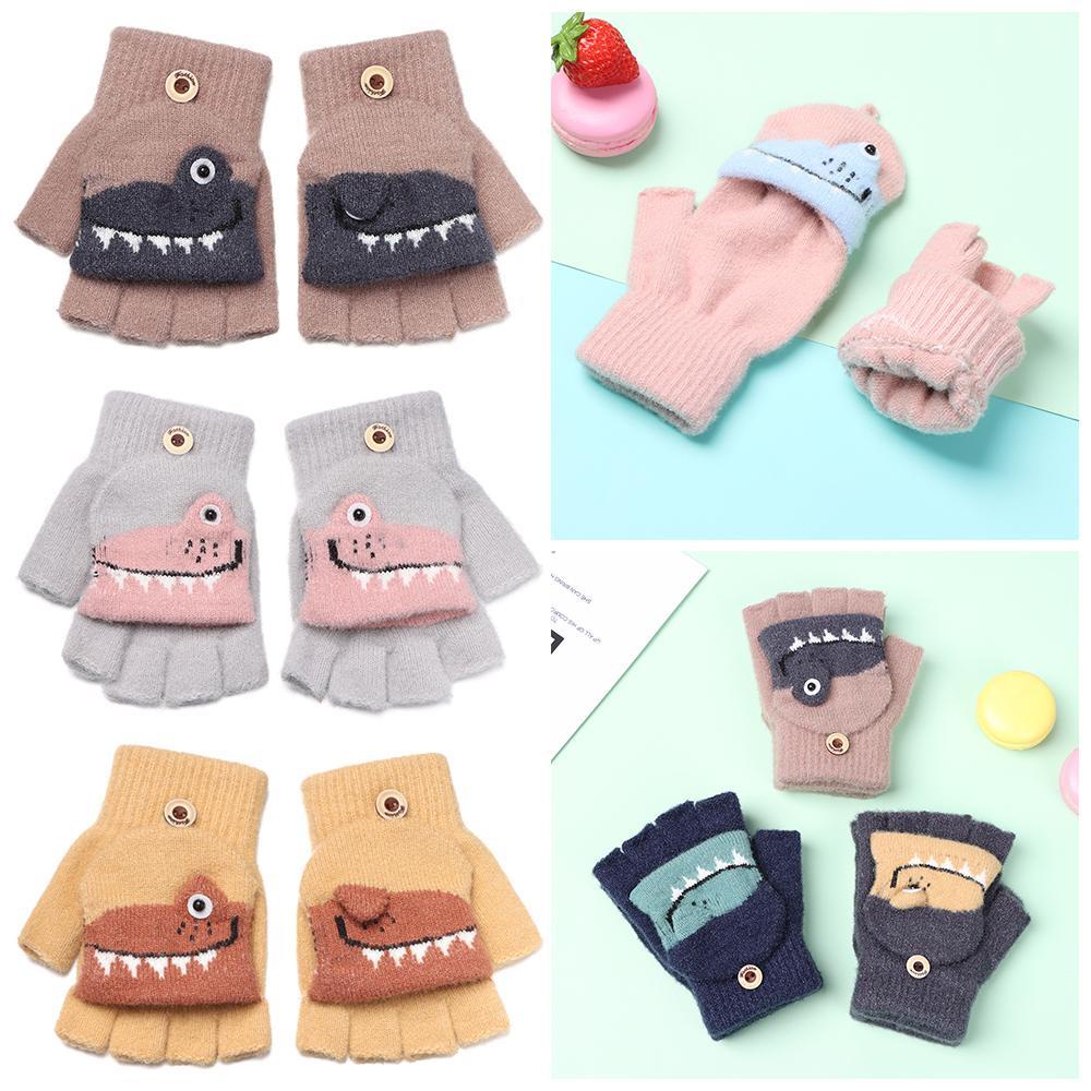 1 Đôi Găng Tay Hở Ngón Mềm Mại Giữ Ấm Cho Bé 5-12 Tuổi