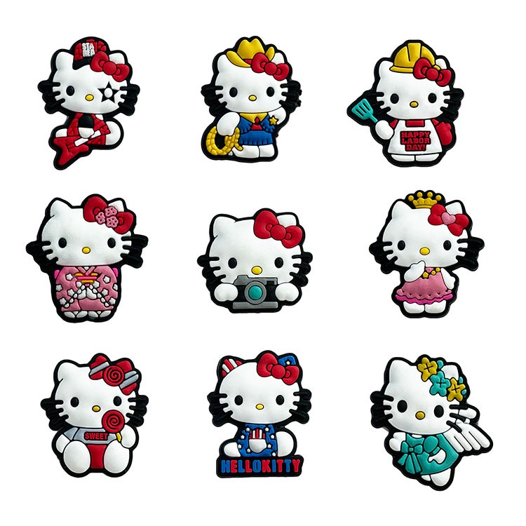 Nút Gắn Jibbitz, Sticker Trang Trí Giày Dép Hình Hello Kitty