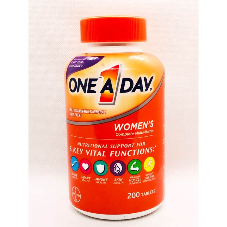 Viên uống One a day Men's , Women's 50+ Multivitamin 200 viên, Bổ sung vitamin tổng hợp cho Nam và Nữ 200v