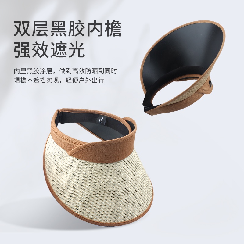 Mũ cói vành rộng hở chóp chống tia uv thời trang mùa hè cho nữ