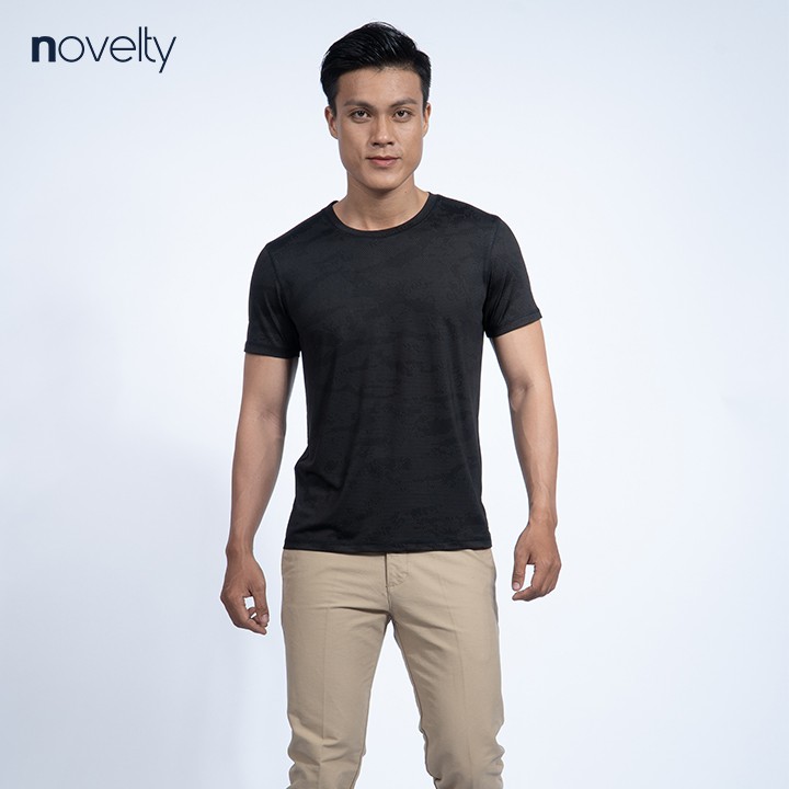 Áo thun nam cổ tròn Novelty in họa tiết rằn ri 190203N