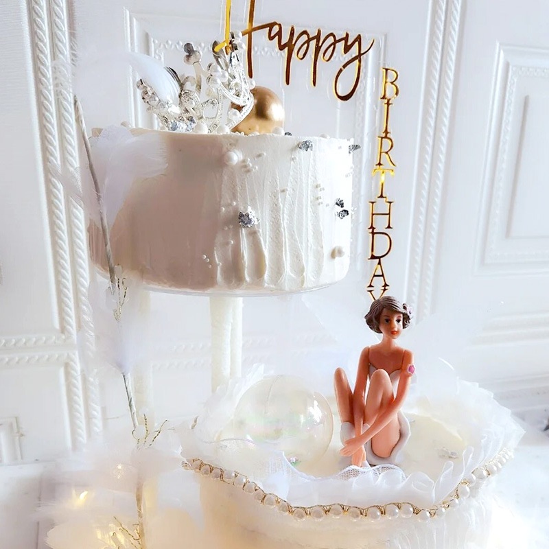 Thẻ Treo Trang Trí Bánh Kem Bằng acrylic Hình Chữ Nhật Tiện Dụng