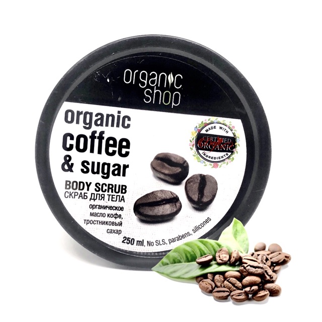Tẩy tế bào chết cà phê đường đen Organic Shop Coffee & Sugar Body Scrub chính hãng