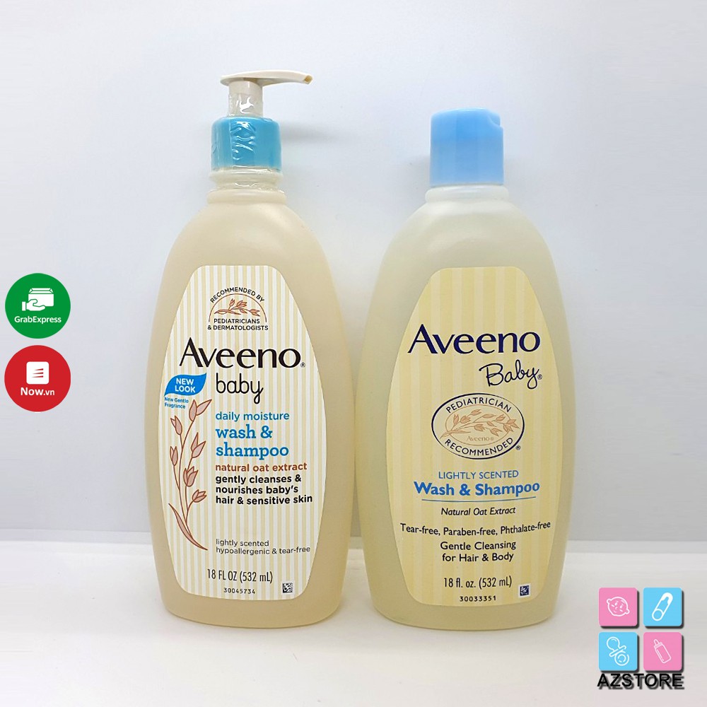 Sữa tắm gội yến mạch cho bé Aveeno Baby Wash &amp; Shampoo 532ml