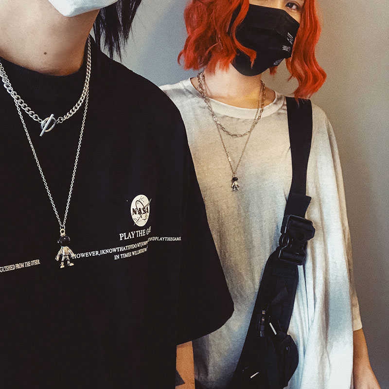 Dây chuyền thép titan họa tiết phi hành gia 1309s