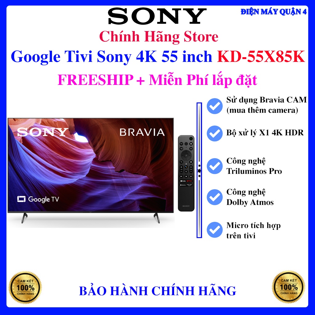 Google Tivi Sony 4K 55 inch KD-55X85K