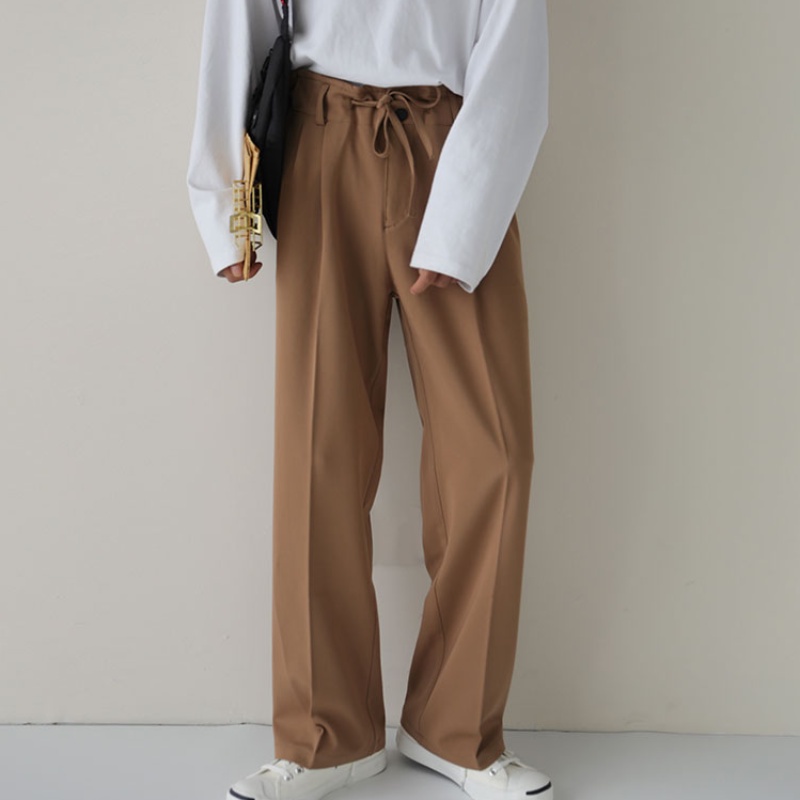 ✦ AFFLIGA ✦Quần kaki dài lưng cao dáng rộng thiết kế đơn giản thời trang dành cho nam