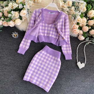 Đầm len body dáng ôm gợi cảm, váy len rời có áo ngoài