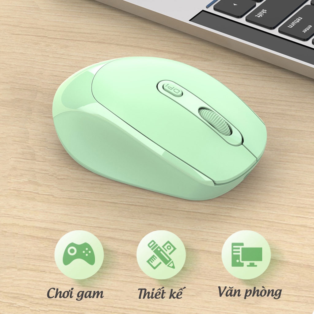 Chuột không dây Bluetooth PIX-LINK P100B chống ồn, DPI 1600, chế độ kép wireless usb 2.4Ghz, bluetooth