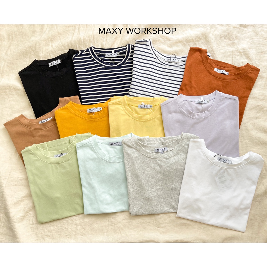 [Mã SKAMFSW175 giảm 10K đơn 50K] Áo thun nữ cổ tròn basic tee Maxy Workshop