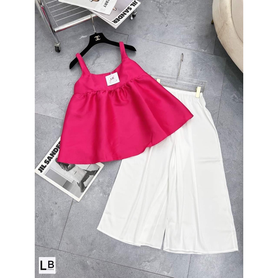 Set áo 2 dây mix quần lụa siêu hot