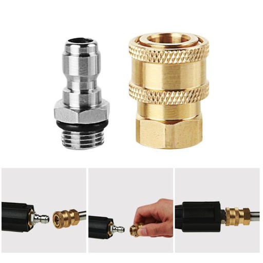 Đầu đực nối nhanh 1/4inch, Nối súng phun với béc xịt rửa, Bình phun bọt tuyết máy xịt rửa áp lực cao