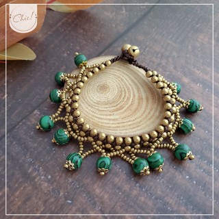 Vòng tay boho xanh rêu - Lắc tay vintage