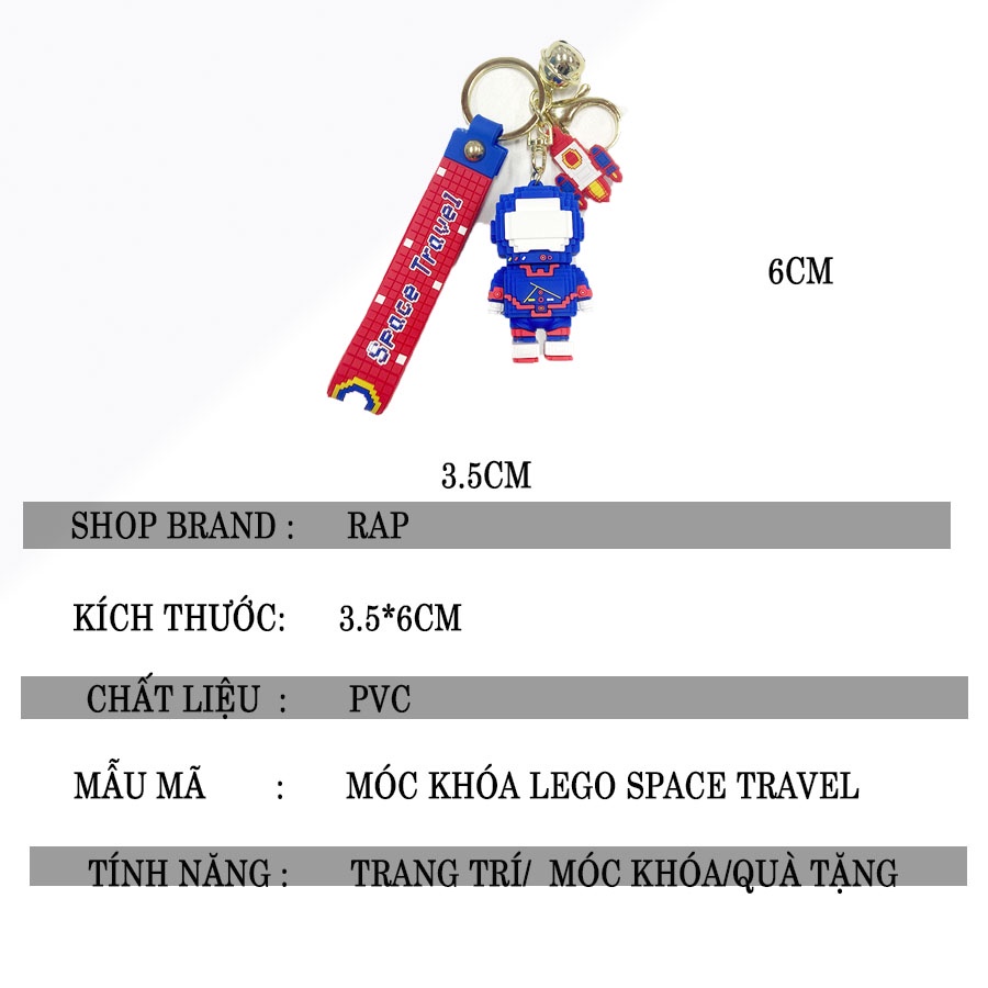 Móc khóa mô hình Lego Space Travel nhiều màu sắc làm quà tặng bạn bè người thân trang trí balo - Ráp
