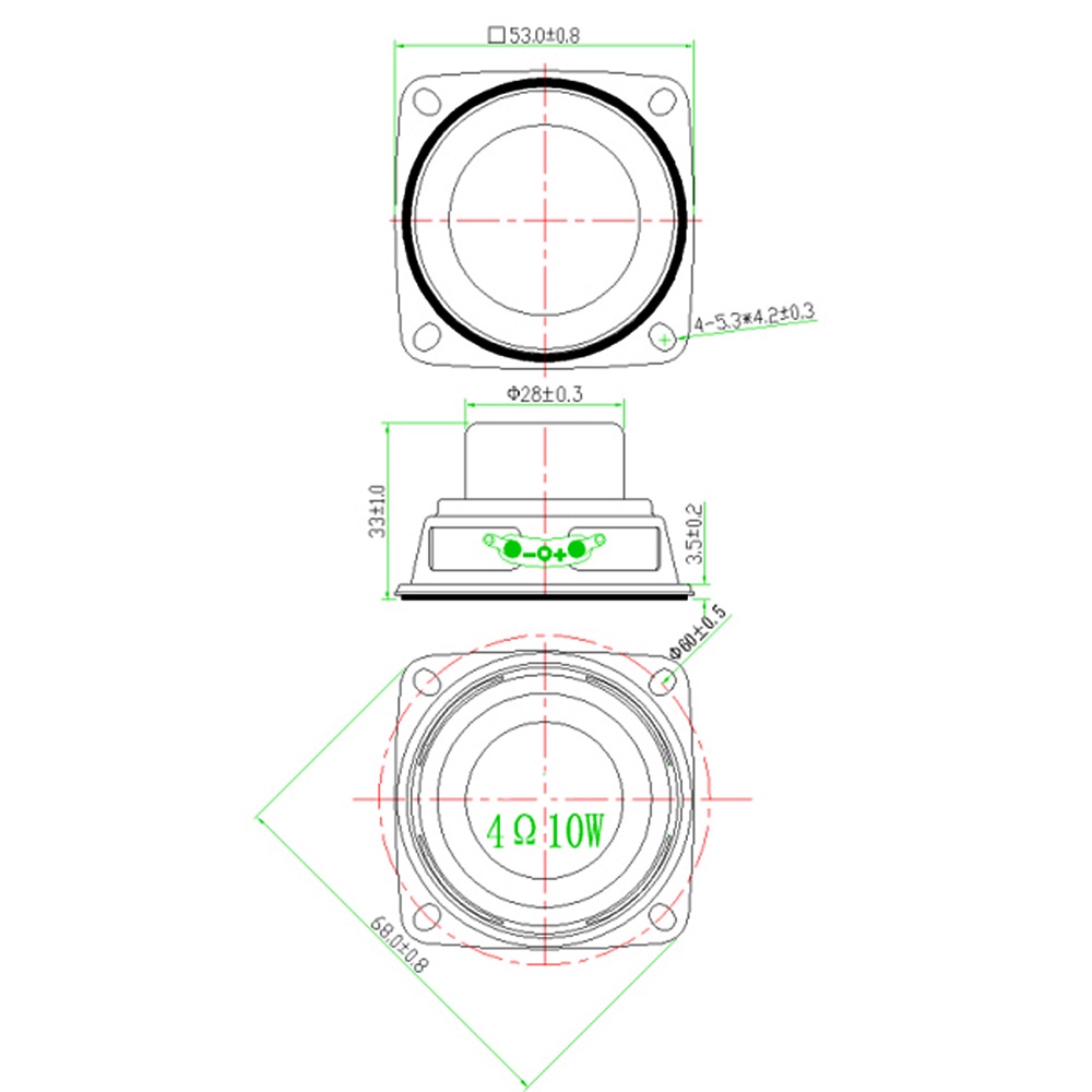 Loa bass DIYMORE đa phương tiện từ tính tự lắp 53mm 2 &quot;/ 40mm 1.5&quot; 4ohm 10w/ 5w 2 PCS