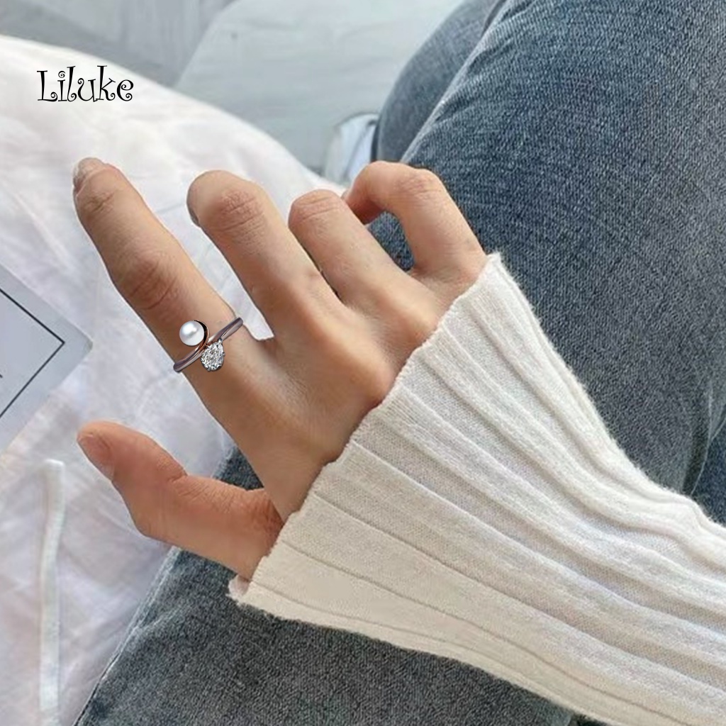 Nhẫn Hợp Kim Đính Đá Zircon Sang Trọng Cho Nữ
