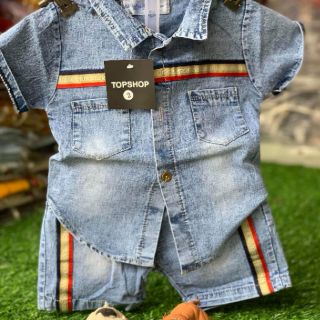Set jean chạy viền Gucci