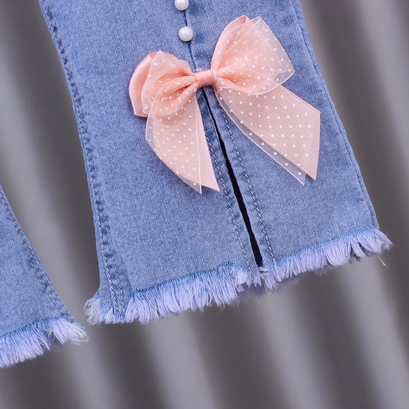 Quần Jeans In Hình Quả cherry Thời Trang Mùa Hè Cho Bé Gái 1-6 Tuổi