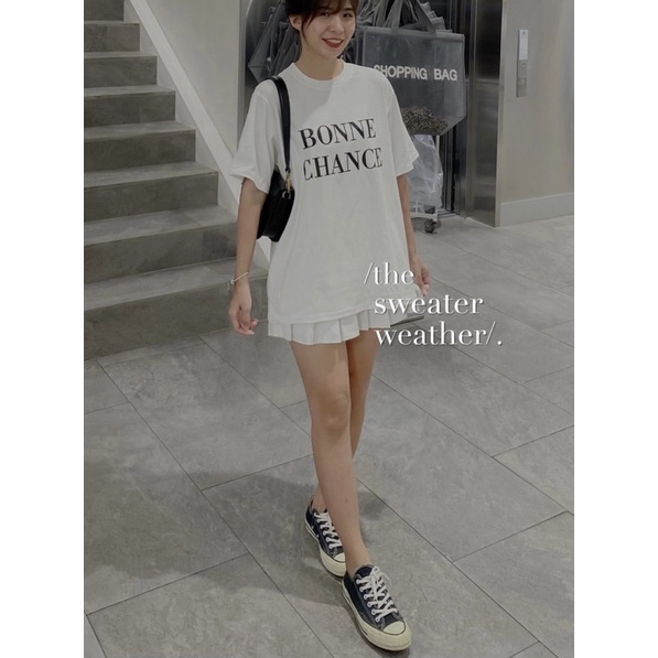 Áo phông in chữ Bonne Chance ( Ảnh thật ) | BigBuy360 - bigbuy360.vn