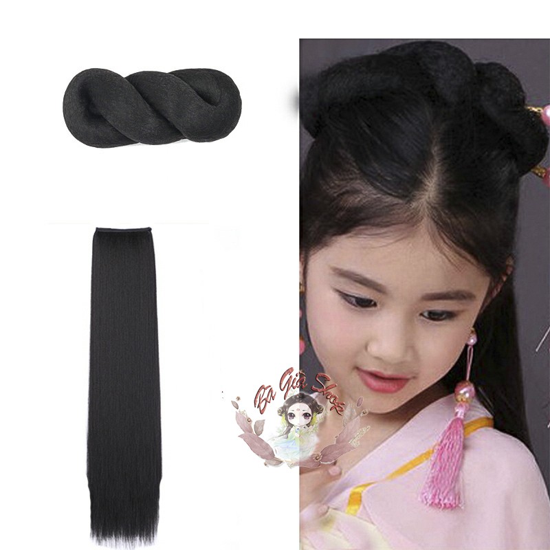 Set búi tóc giả cổ trang trẻ em