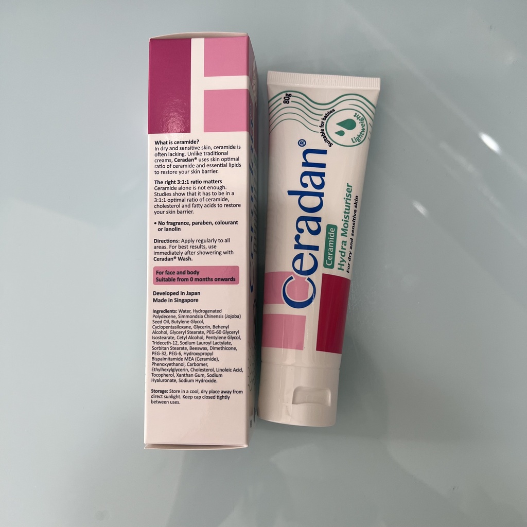 KEM DƯỠNG ẨM DA HỖ TRỢ DUY TRÌ ĐỘ ẨM VÀ GIÚP HỒI PHỤC HÀNG RÀO BẢO VỆ DA CERADAN CERAMIDE HYDRA MOISTURISER TUBE 80G